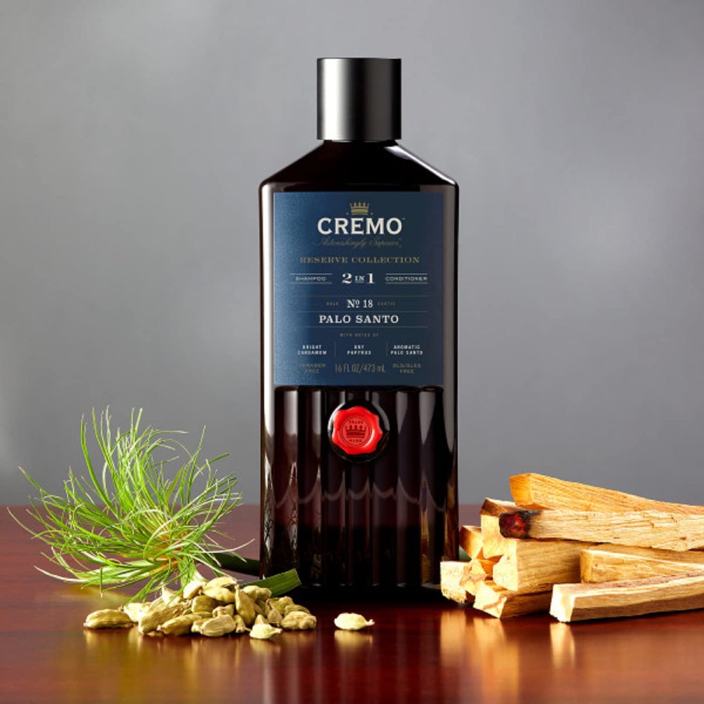 Cremo Palo Santo (Reserve Collection) Barber Grade 2-n-1 Shampoo & Conditioner, 16 Oz (Pack of 2)