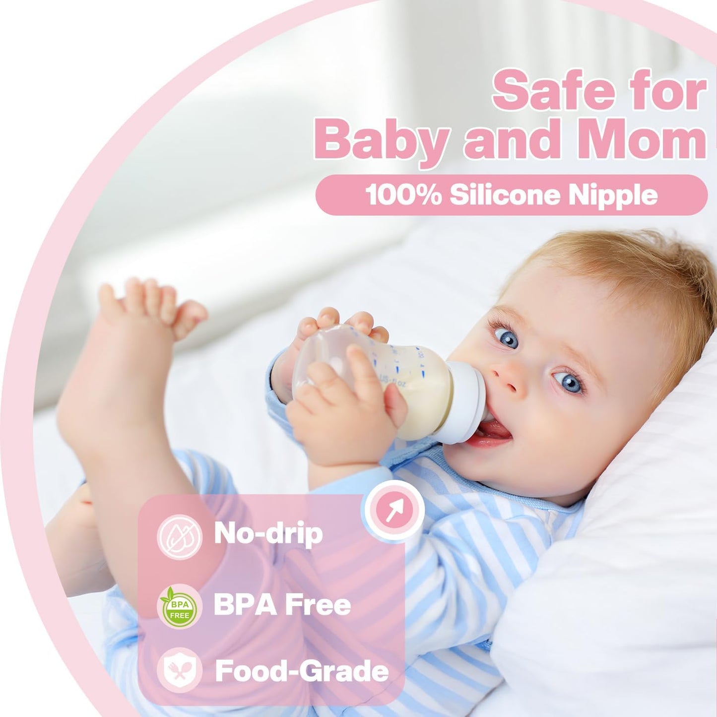 Sippy Nipple Compatible with Dr. Brown's Wide-Neck Baby Bottles & Sippy Spout Bottles
