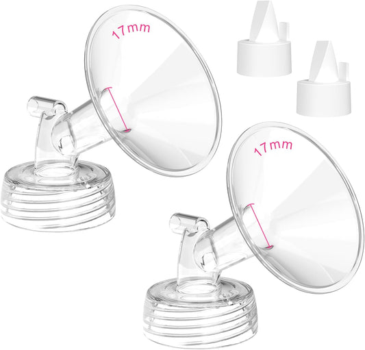 Breast Pump Parts for Spectra S1/S2/13 Plus, Not Original Accessories, Spectra Flange Inserts Replacement Include 17mm Flange/Duckbill Valve