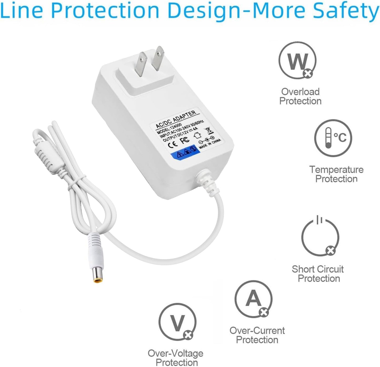 for Snoo Replacement Cord,12V 4A Snoo Power Cable S1000 Compatible with Snoo Model S1000 Happiest Baby Snoo Smart Sleeper Bassinet YLS06511F-120400 YLS06511F120400 83368703 4767SNXX100 Charger