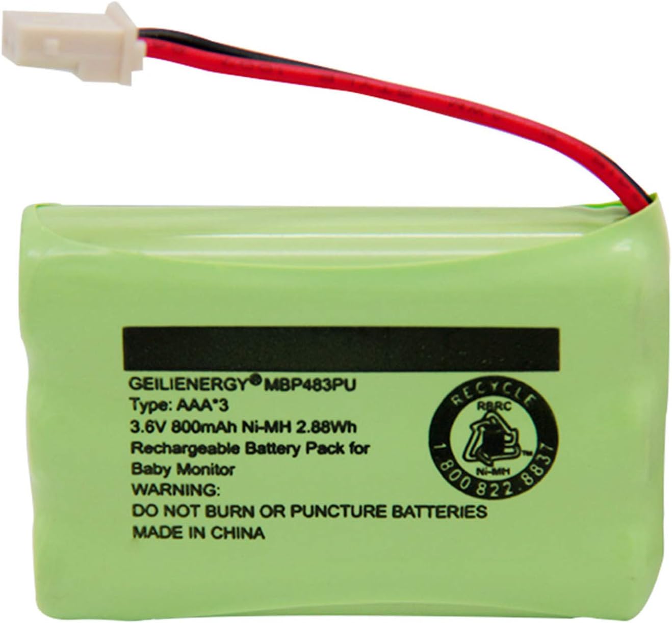 GEILIENERGY 3.6V Battery Compatible with Motorola Baby Monitor MBP33XL,Also Compatiblre with BT188645/BT288645(1 Pack)