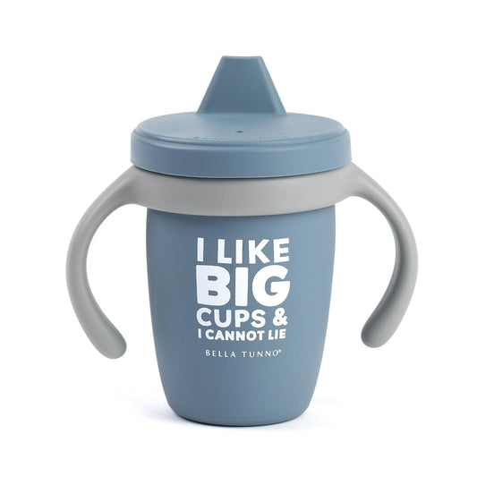 Bella Tunno Sippy Cup, Silicone Training Cup with Transition Handles for Infants, Toddlers & Kids, Babies 6-12 Months & Toddlers 1-3 Years, Boys & Girls, I Like Big Cups, 8 oz