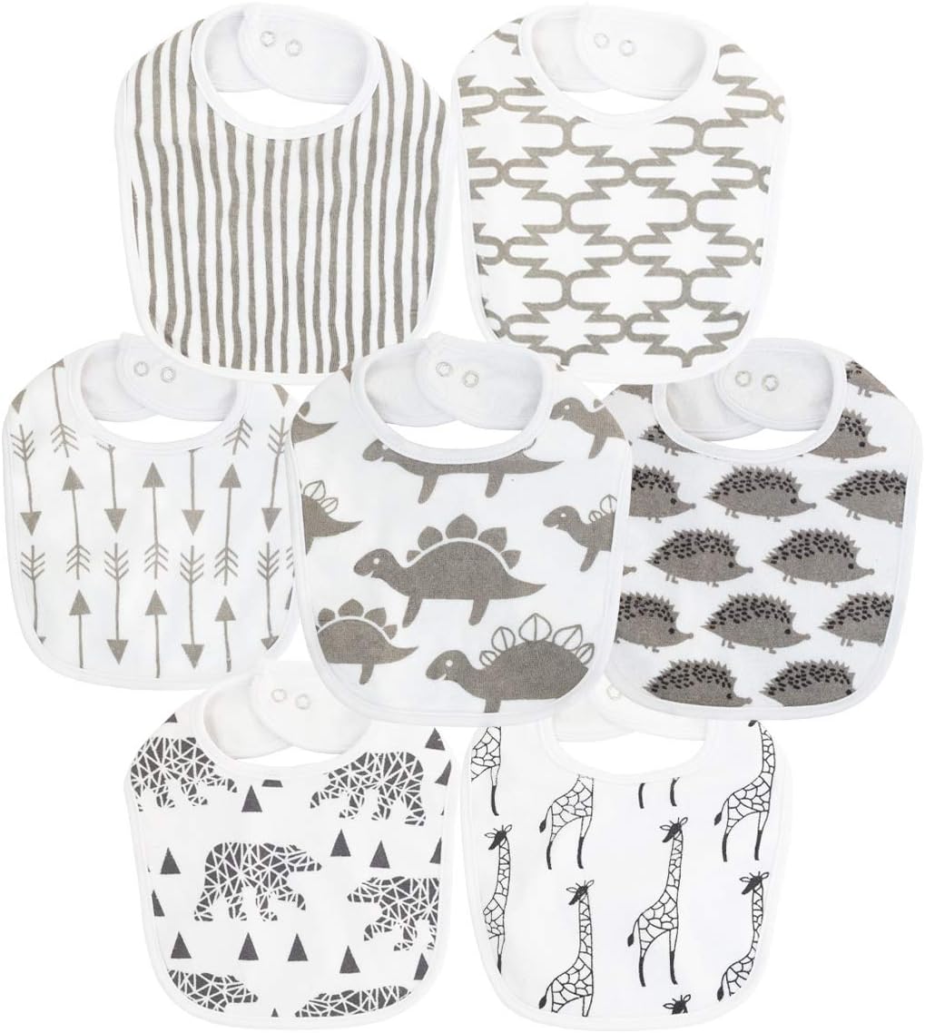 Maiwa Waterproof Terry cloth Baby bibs with Snaps for newborn girl boy, drool and teething for baby