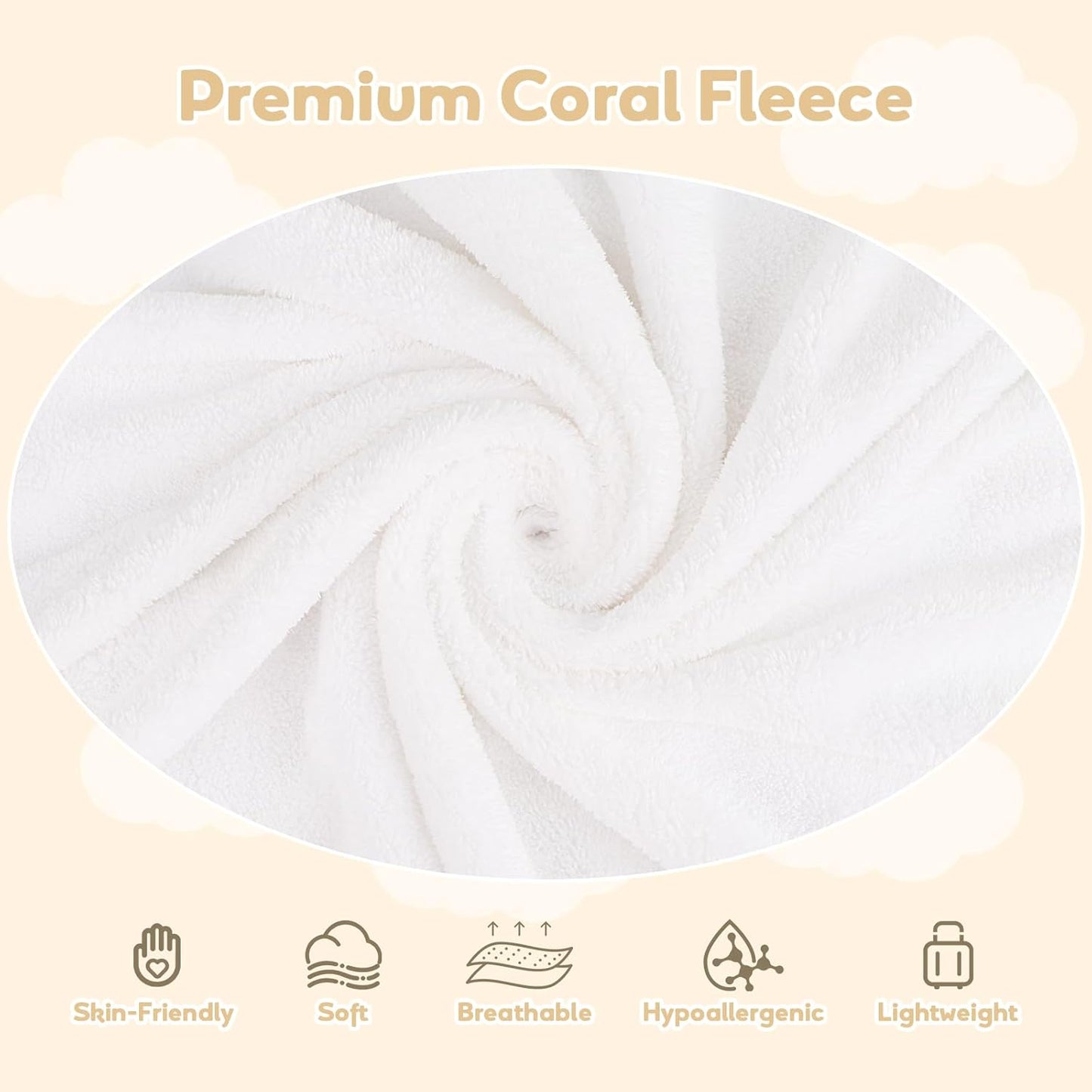 Hooded Towel for Newborn, 4 Pack Soft Coral Fleece Baby Towels, Ultra Absorbent Bath Cloths Bulk for Infants, Toddlers, Newborn Essential- 30 x 30 inch - Multicolor