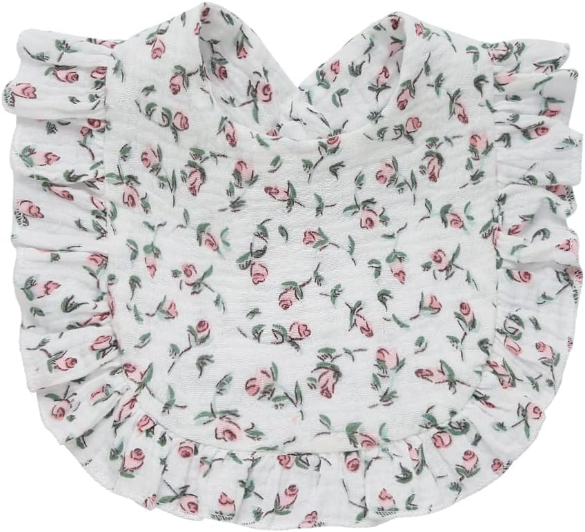 4 PACK Solid Muslin Baby Drool Bibs Set for Unisex Boys Girls Cotton Adjustable Teething Feeding Drooling Bibs