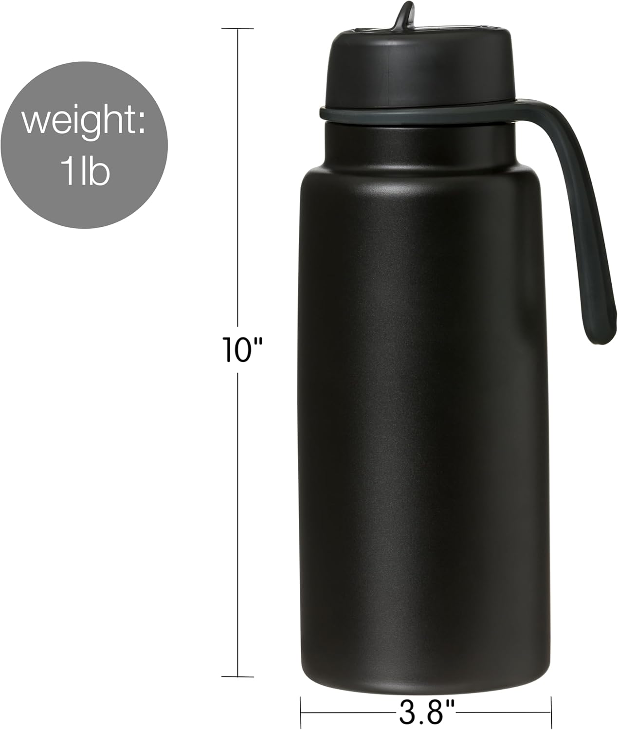 b.box Triple Insulated 34oz Water Bottle w/Stainless Steel Straw. 46 Hours Cold. Leak Proof Tumbler with Lid and Straw for Travel, Gym & School. BPA Free Sports Water Bottles.