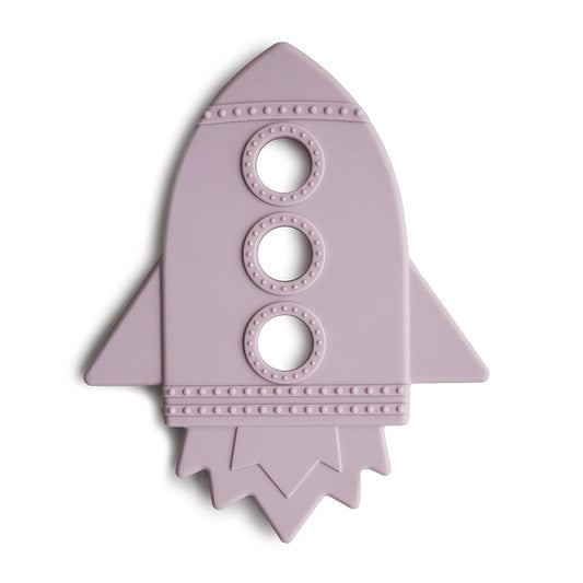 mushie Silicone Baby Teether Toy | Rocket (Soft Lilac)
