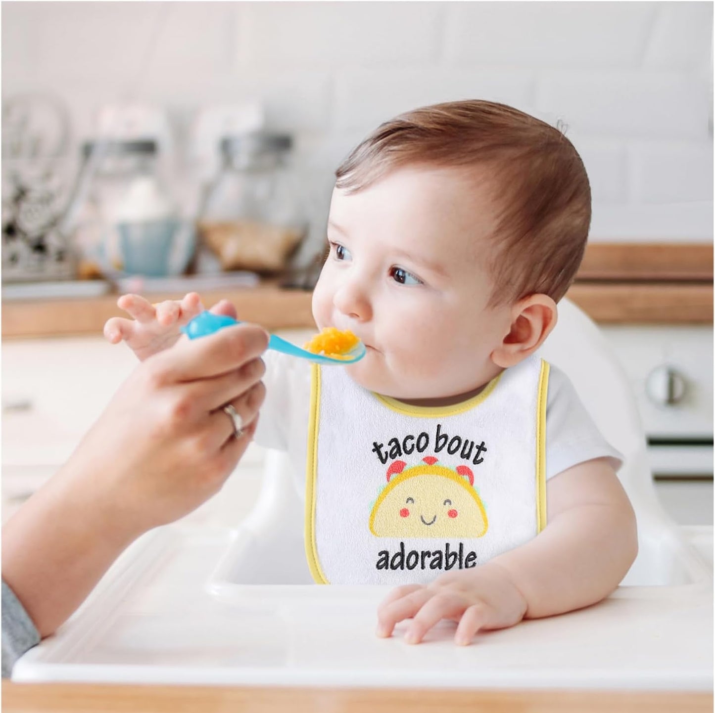 The Peanutshell Baby Boy or Girl Terry Bibs Set of 8-100% Cotton, Soft, Absorbent Baby Bibs, Unisex Toddler Boy or Girl Set, Newborn & Infant - Han-Gry