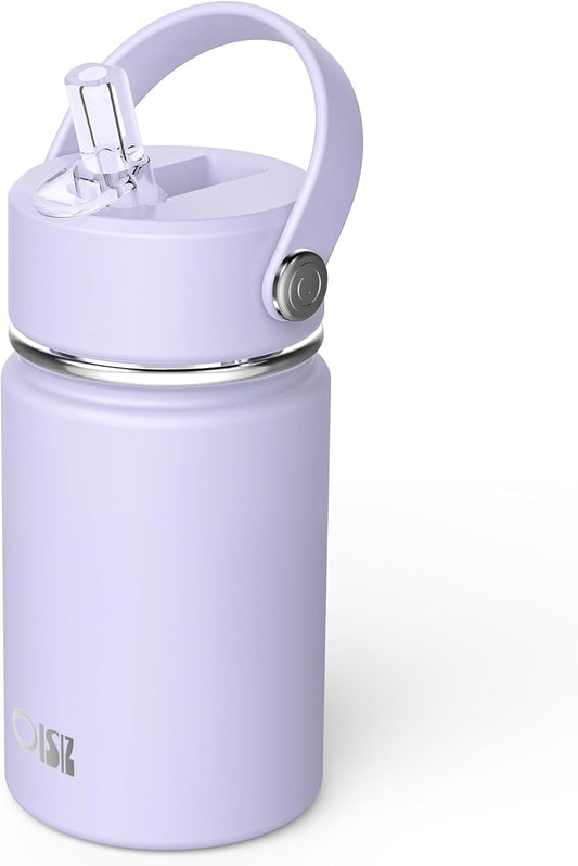 Kids Water Bottle with Straw Lid 10oz, Vacuum Insulated 316 Stainless Steel Water Bottles for Kids for School, Leakproof Water Bottle, BPA Free and Keep Cold for 24 Hours