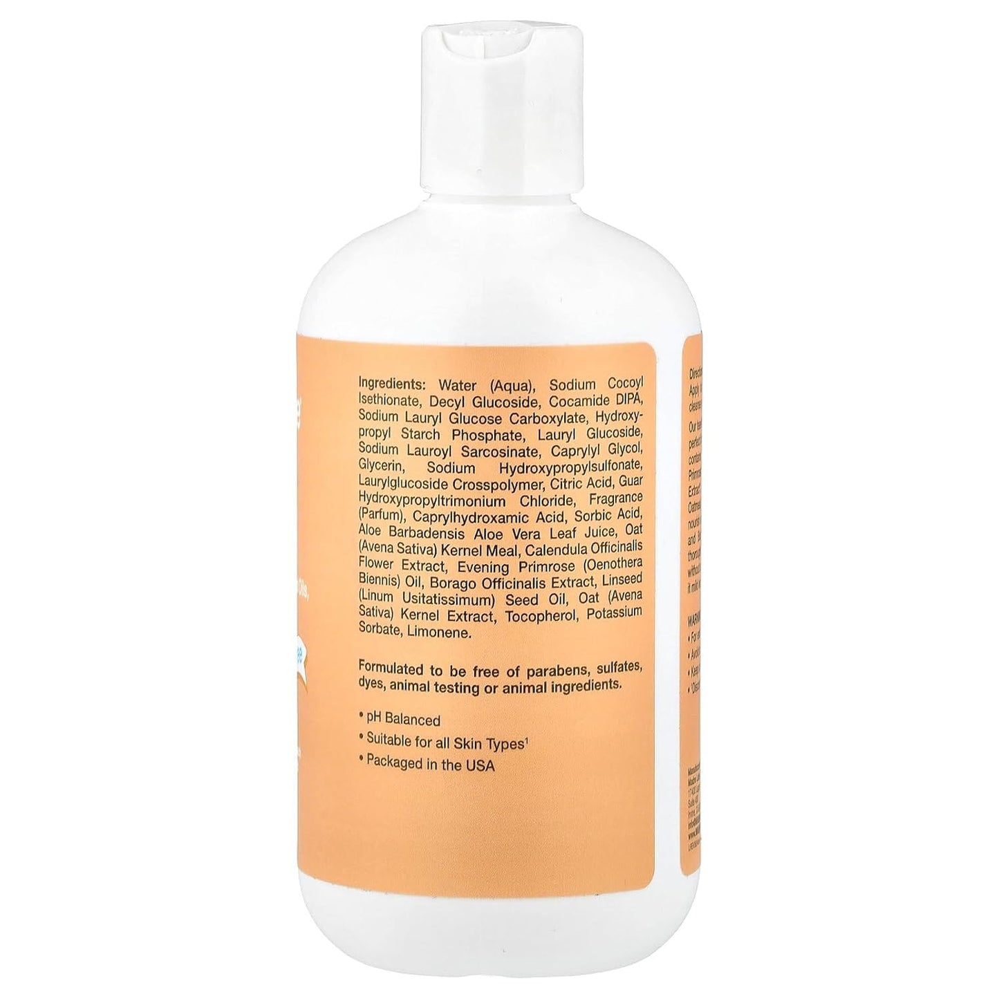 MILD BY NATURE Tear-Free Baby Shampoo & Body Wash For All Skin Types - With Soothing Evening Primrose Oil Plus Calendula Extract - Paraben & Sulfate Free - Peach Scent - 12.85 fl oz (380 ml)