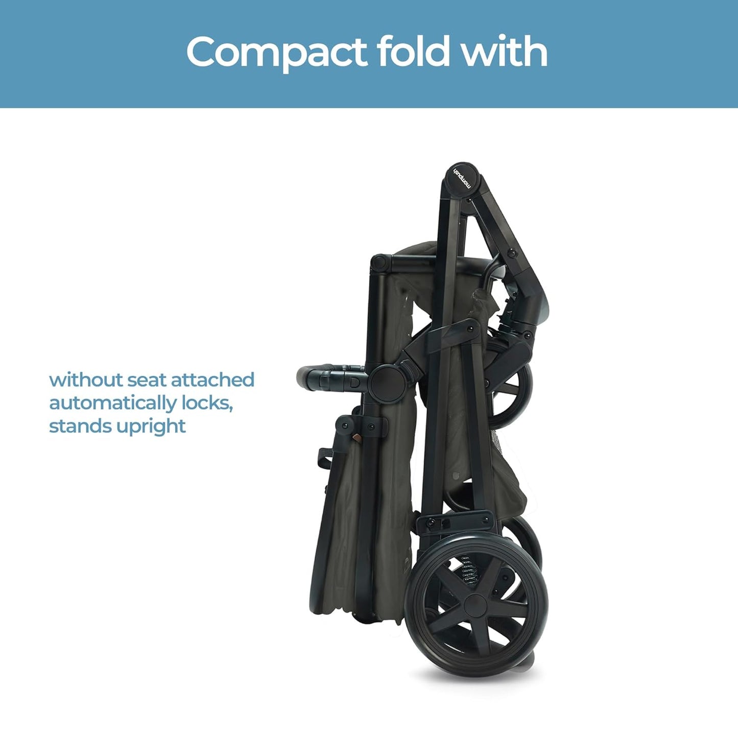 Mompush Baby Stroller, Convertible 2-in-1, Infant Car Seat Compatible, Includes Adapter - Sturdy Full-Size Infant Stroller for Family Adventures