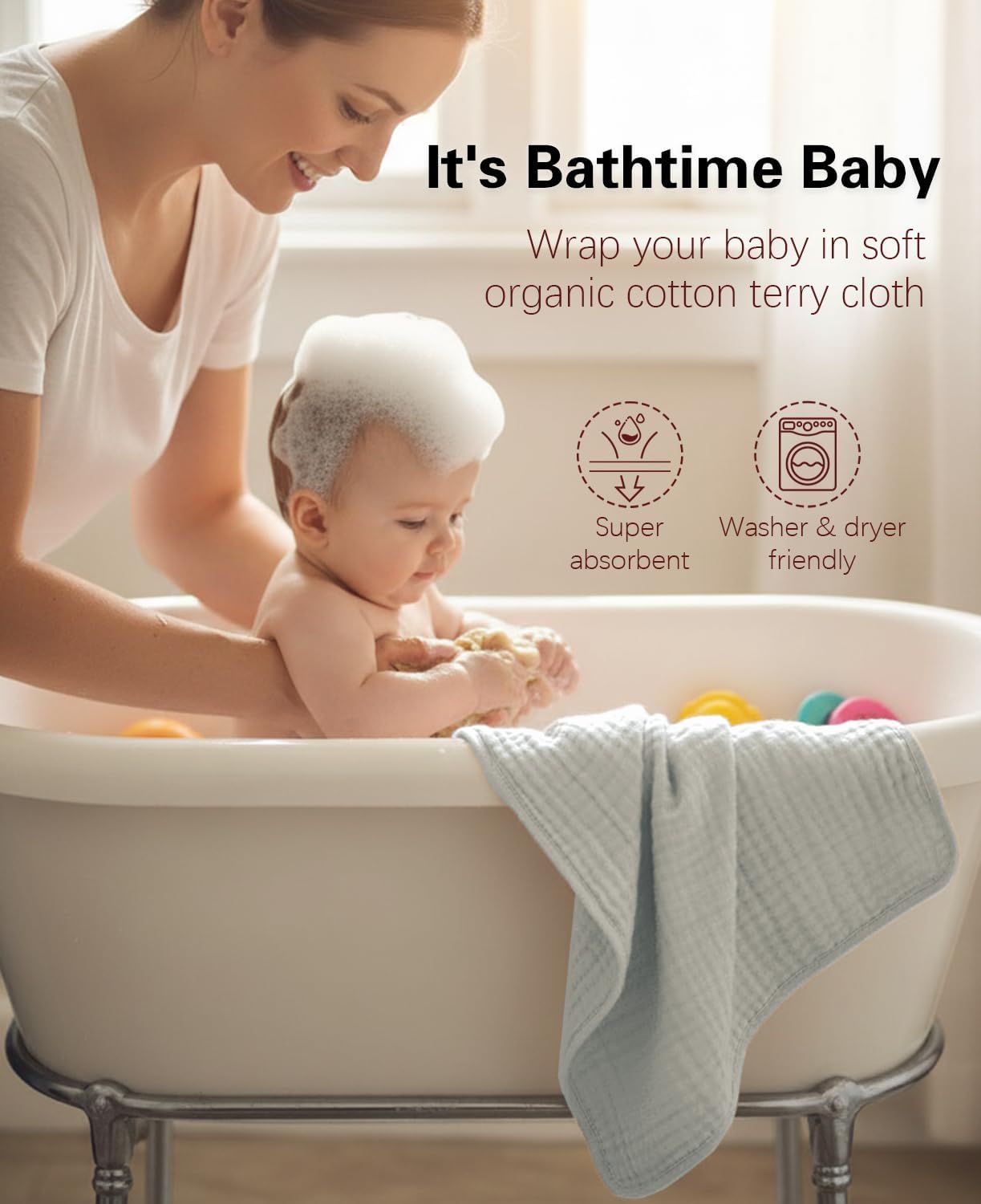 3-Pack Hooded Baby Towels for Newborn 100% Cotton Soft Babies Blanket Toddler and Kids Bath Towel Baby Essentials