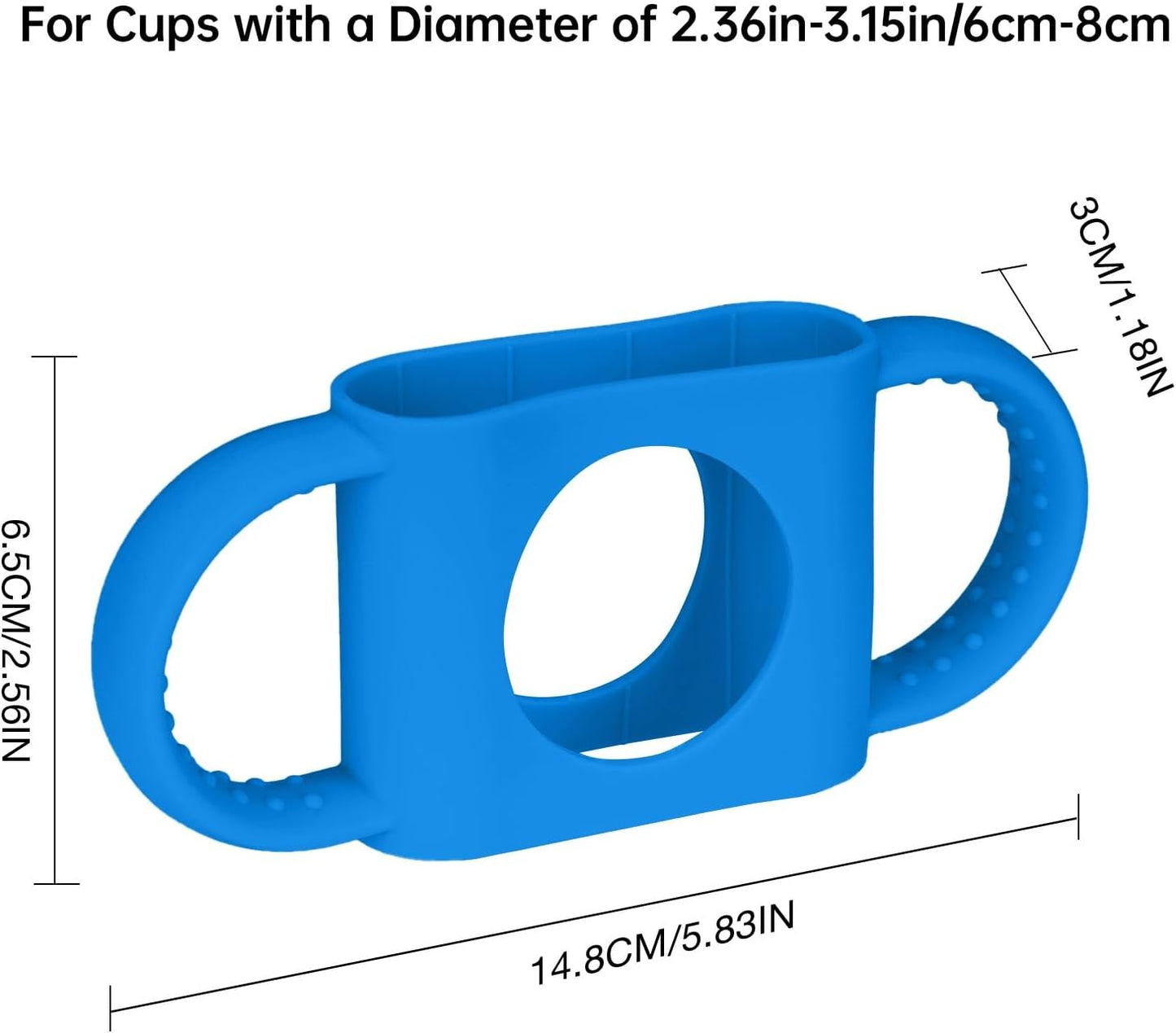 NiHome Tumbler Grip Compatible with 14oz Stanley Quencher, Fit for 12 15oz Zak Owala kids Cups Accessories Handle, Silicone Dual-Handle Tumbler Handles for Home Travel Outdoors Daily Use (2PCS,Blue)