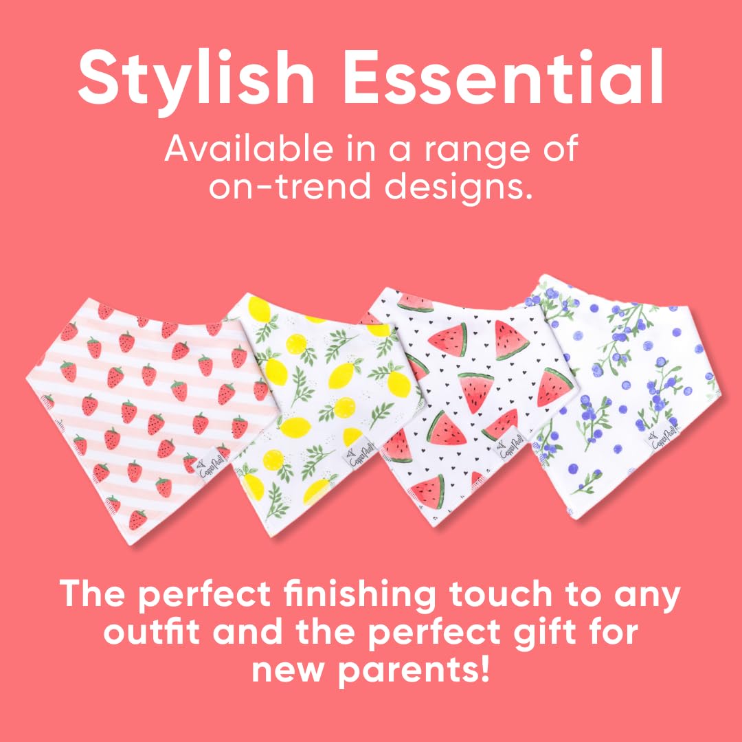 Copper Pearl 4 Pack Soft Cotton Baby Bibs for Drooling and Teething, Absorbent Drool Bibs for Baby Girl and Boy, Adjustable to Fit Newborns to Toddlers, Tons of Styles (Georgia)