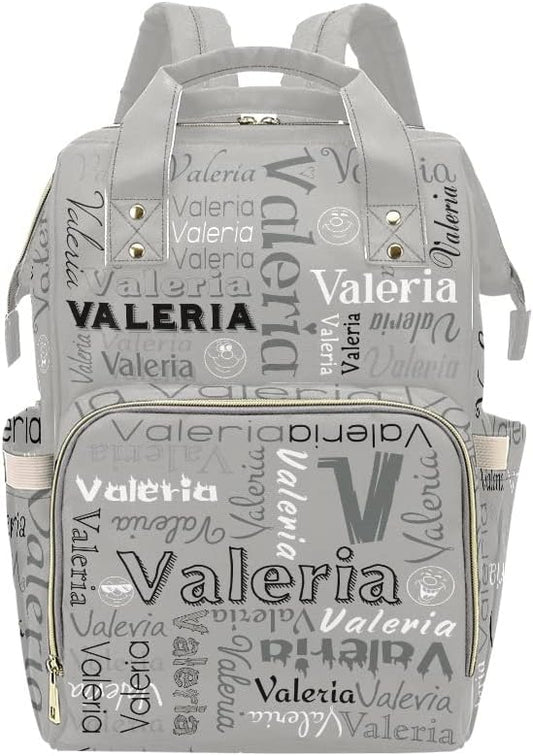 Name Gray Diaper Bags with Name Waterproof Mummy Backpack Nappy Nursing Baby Bags Gifts Tote Bag for Women