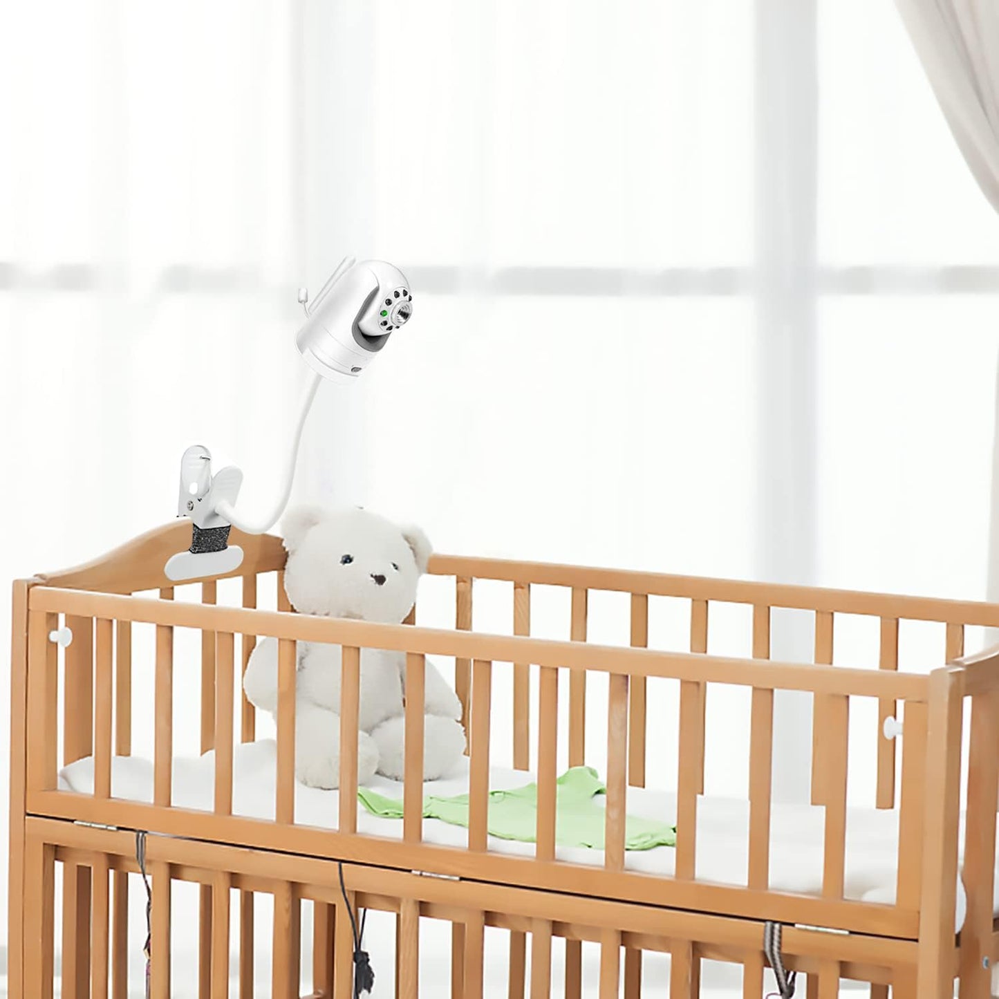 Flexible Clip clamp Mount Compatible with Infant Optics DXR-8 and DXR-8 PRO Video Baby Monitor Camera 15.7 inches Flexible Long Gooseneck Arm, Baby Monitors Holder for Crib Baby Camera Stand