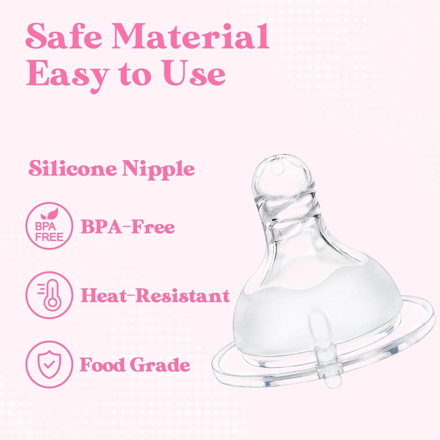 LittleForBig Silicone Soft Touch Adult Bottle Nipples Replacement Teat Compatible with LittleForBig Bottles - Assorted 3-Pack