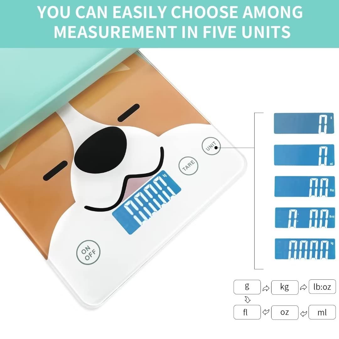Cute Scale, Digital Pet Scale for Small Animal, Whelping Scale,Mini Precision Gram Weight Balance Scale, High Precision ±0.03oz,Blue,Suitable for Newborn Pets