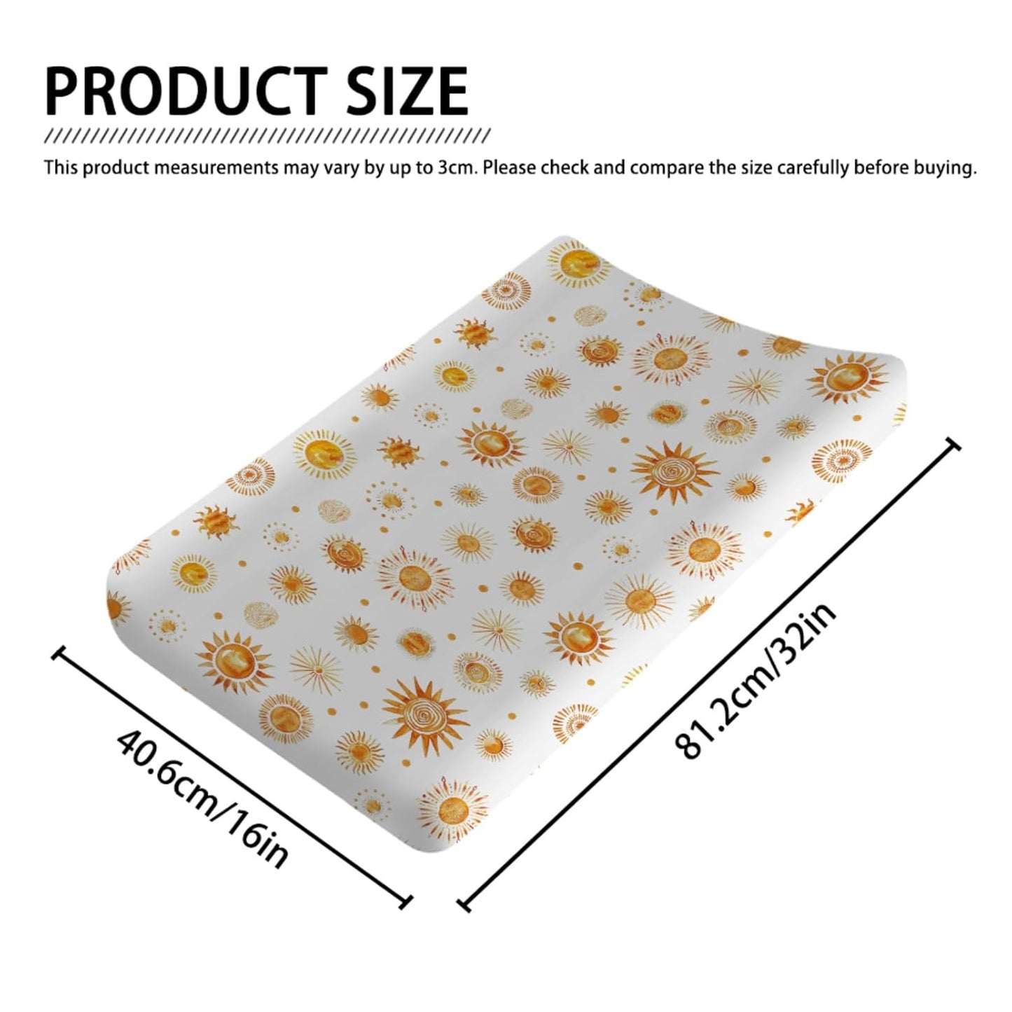 Watercolor Suns Totem Changing Pad Covers Boho Sunshine Diaper Changing Table Sheets for Girl Boy Golden Suns Soft Breathable Stretchy Snug Fitted Baby Changing Pad Table Mats 32''x16''