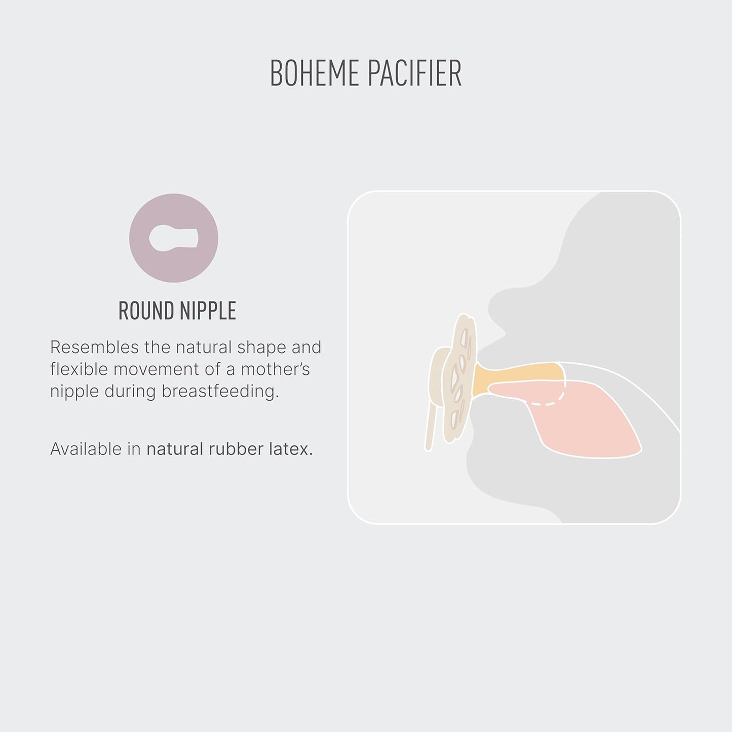 BIBS Boheme Pacifier 2-Pack. BPA Free, Round Nipple. Natural Rubber Latex, Made in Denmark, Size 1 (0-6 Months) - Vanilla/Candy Apple