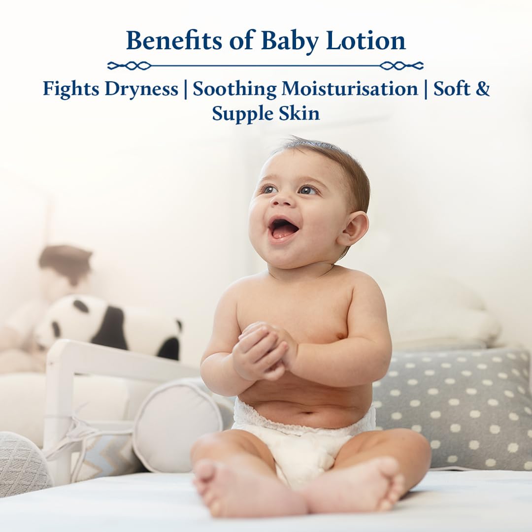 Blue Nectar Ayurveda Gentle Baby Oil for Newborn Skin Care Baby Massage Oil (3.38Fl Oz) Along with Baby Lotion with Nourishing Organic Ghee Body Lotion | Gentle moisturizer for Kids (6.76 Fl Oz)