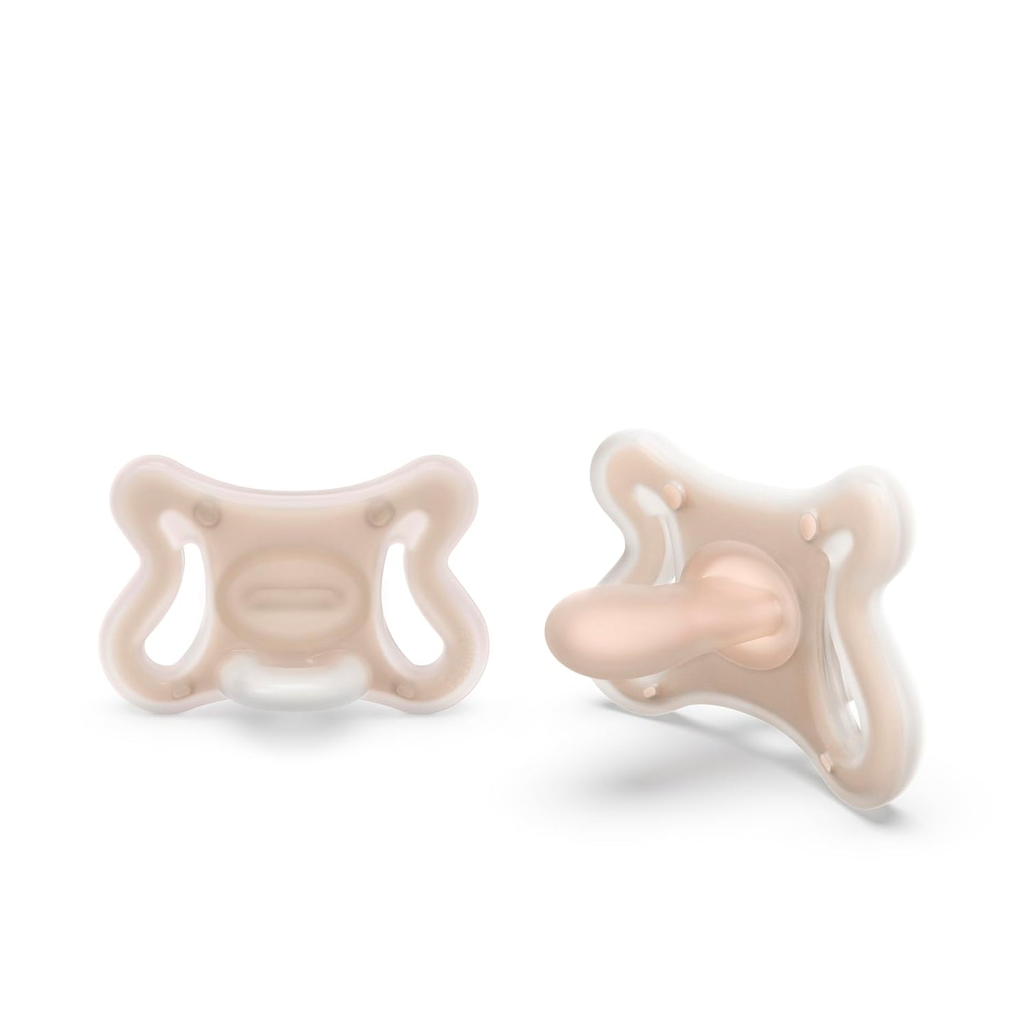 Suavinex Zero Zero Silicone Baby Pacifier w/SX Pro Physiological Pacifier Nipple (6-18M), 2Pk, Light