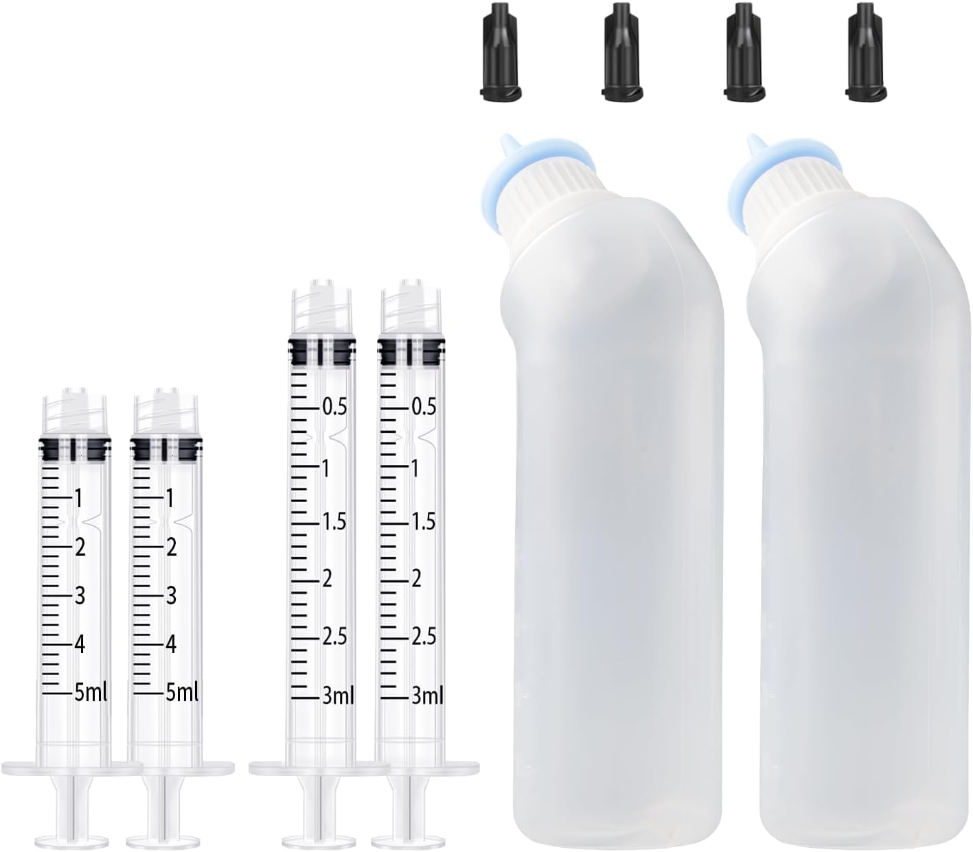 Blue Pet Feeding Silicone Nipple with Bottle for Kittens,Squirrels,Newborn Kittens Puppy Cat or Other Pets