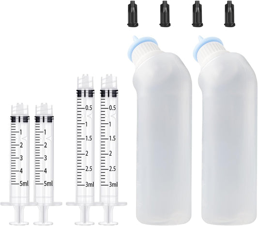 Blue Pet Feeding Silicone Nipple with Bottle for Kittens,Squirrels,Newborn Kittens Puppy Cat or Other Pets