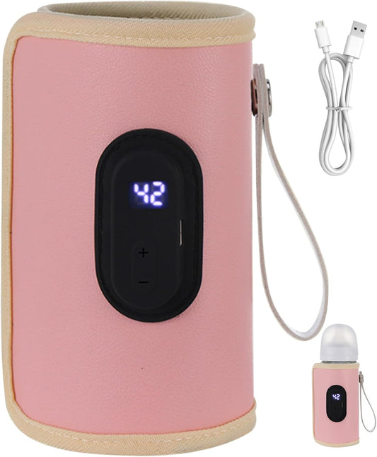 Portable Baby Bottle Warmer Portable Bottle Warmer 18W Quick Heating Baby Bottle Warmer Temperature Adjustable USB Baby Bottle Heater for Home Family Style 2