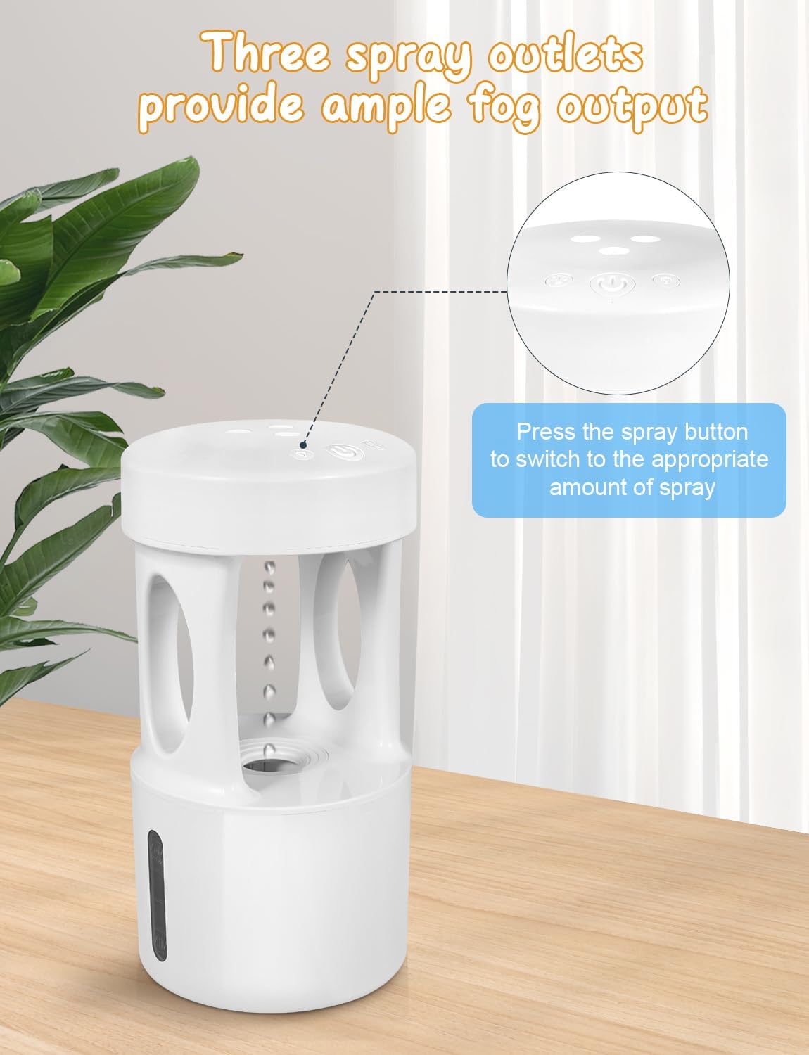 Anti Gravity Humidifier with Night Light, Drip Drop Humidifier for Bedroom/Baby Nursery/Bathroom/Living Room