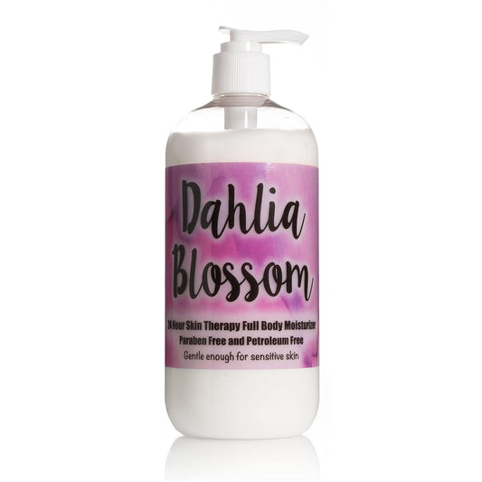 The Lotion Company Dahlia Blossom Lotion – 24 Hour Skin Therapy, Full Body Moisturizer with Aloe Vera & Vitamins, Paraben Free, Non-Greasy, Made in USA, 16 oz
