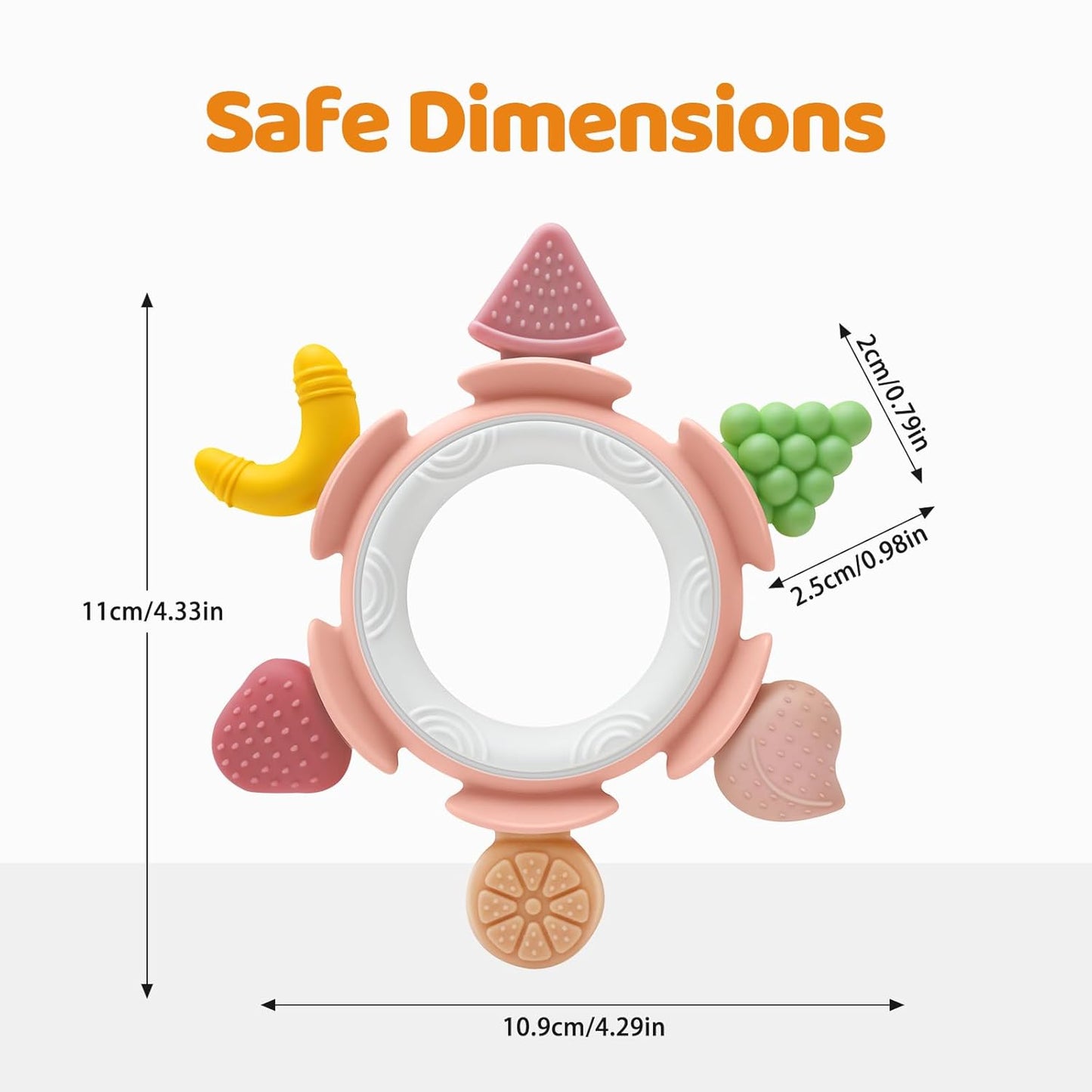 Baby Teething Ring Toy for 3–12 Months, Silicone Infant Teether for Sore Gum Relief, Soothing Sensory Chew Toy, Ideal Newborn Gift for Boys Girls Baby Shower, Birthday or Christmas, Pink