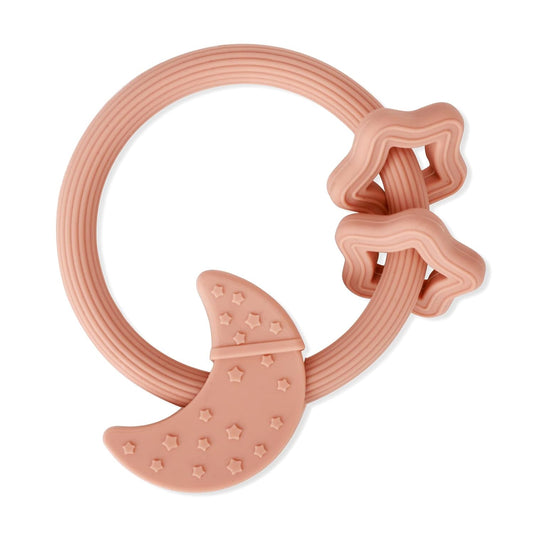 Silicone Baby Teething Toy, Silicone Baby Teether for Babies 3 Months+, BPA Free, Boys Girls Shower, Birthday, Christmas Gifts (Cotta)