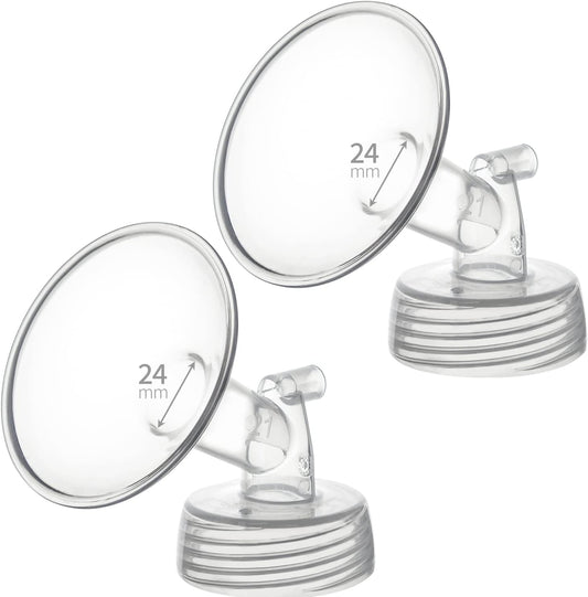 24mm 2 pc Flange Compatible with Spectra S2 S1 9 Plus Ameda MYA Motif Luna Breastpumps Replacement to Pump Parts and Flange. Compatible with Spectra Parts/Accessories