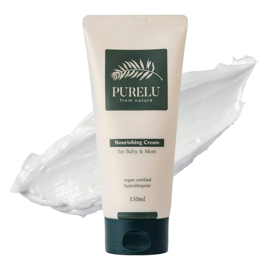 PURELU Baby Deep Moisturizing Cream with Shea Butter & Ceramides for Sensitive Skin, Baby Skin Care, Hypoallergenic Fragrance Free Vegan (5.07 Fl Oz)