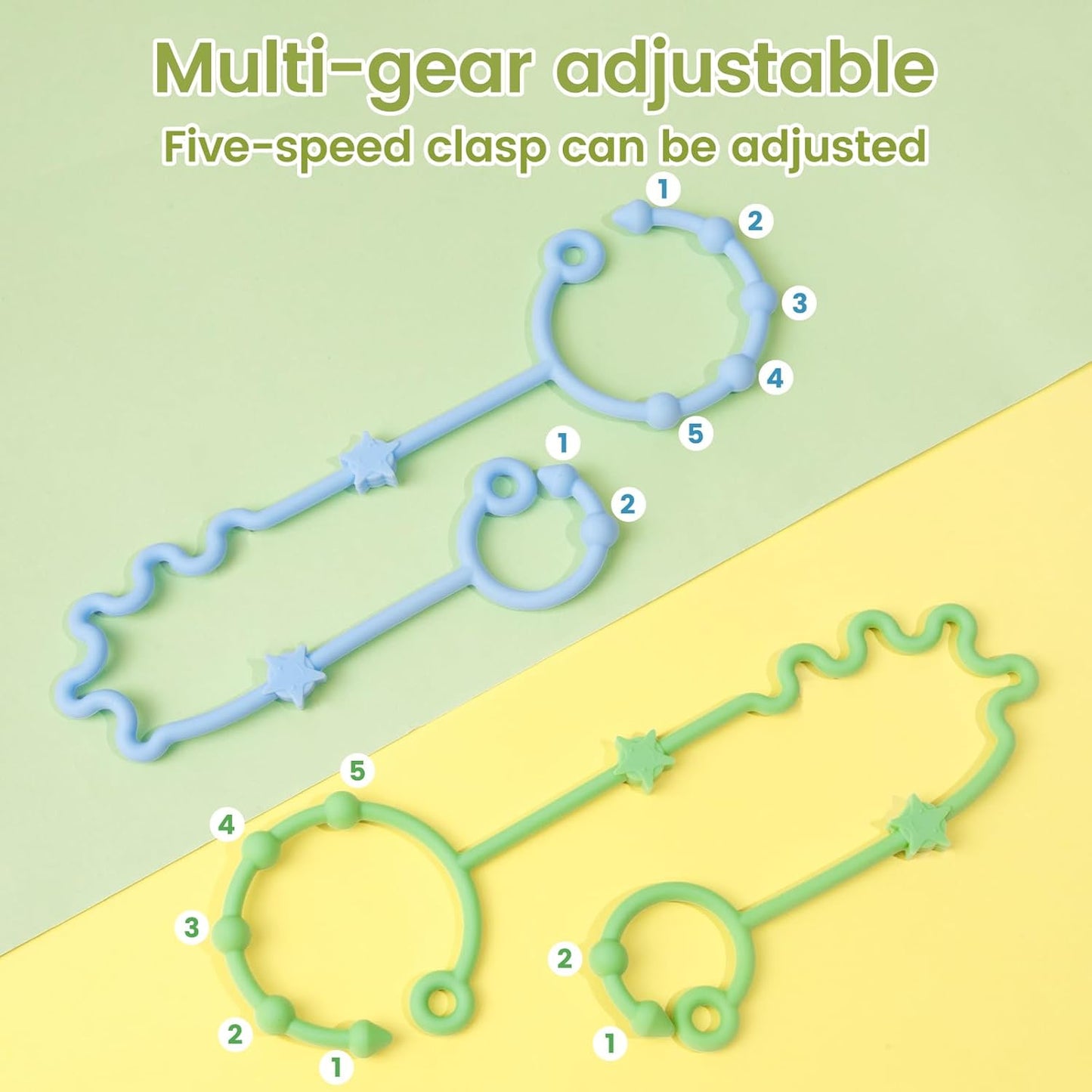 RTMOK Toy Straps for Baby,Silicone Setpacifier Clip,Applies to Car Seat Toy,Teether Toy,High Chair,Stroller Accessories,Baby Toy Clips,Cribs,Rocking Chair