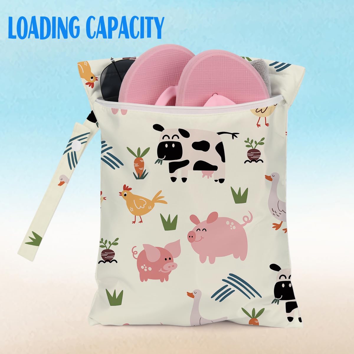 Wet Bag for Baby Swimsuit Dirty Clothes Diaper Yoga Gym, Wet Dry Bag, Beach Vacation Essential for Baby Travel Poor Swiming Bathing Daycare Items