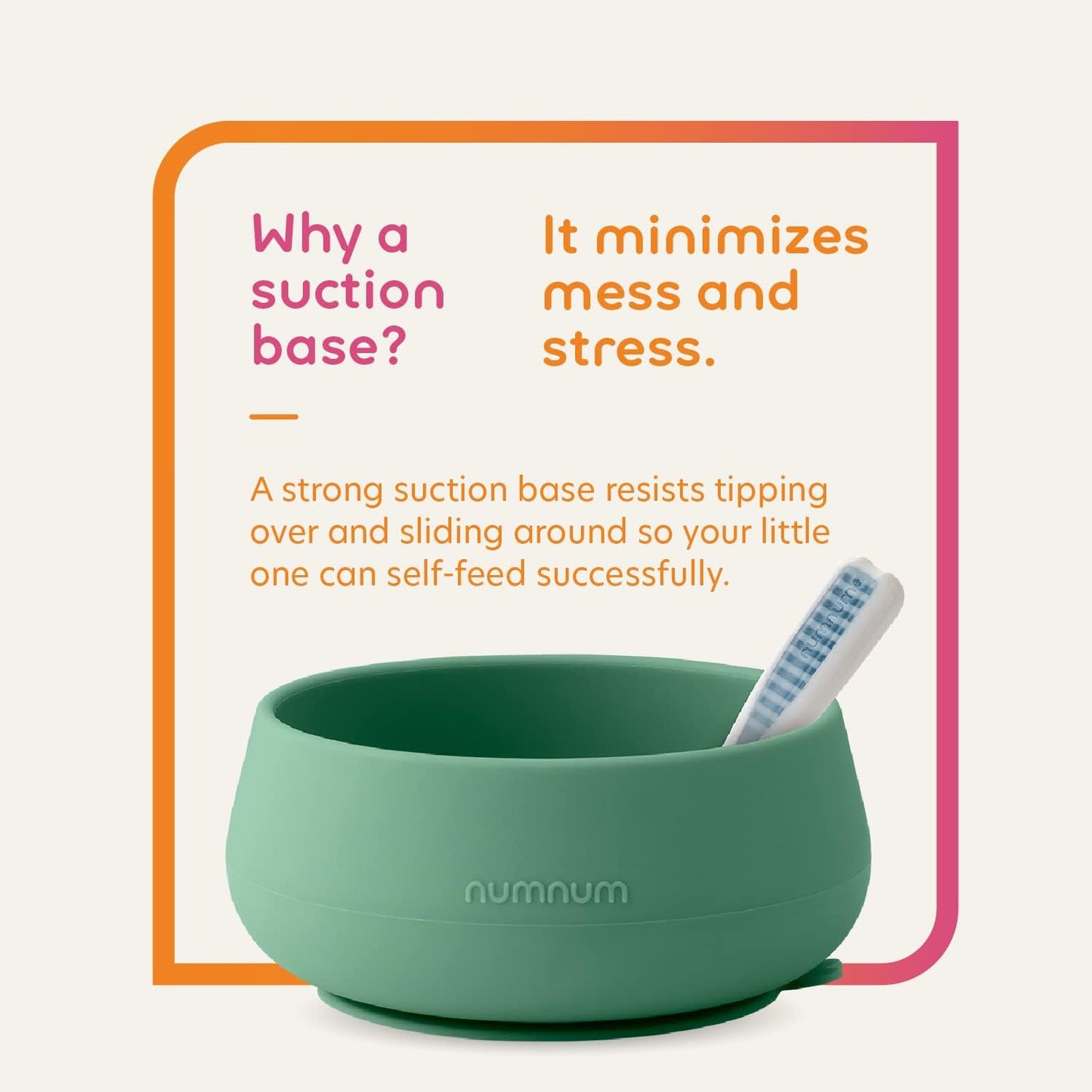 NumNum Baby Bowl & 2 Pack GOOtensils Baby Spoons, Suction Bowls for Baby 4+ Months, Extra Strong Non-Slip Suction, 100% Food-Grade Silicone, BPA-Free, Microwave & Dishwasher Safe (Green/Blue)