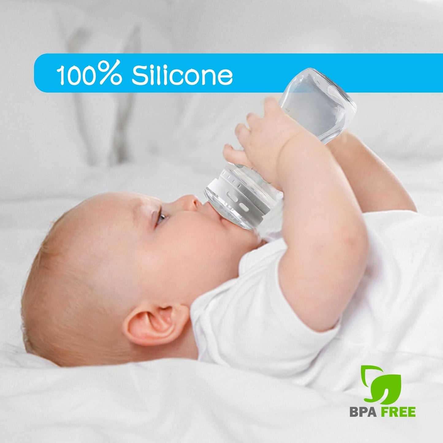 4-Count Silicone Bottle Nipples for Natural Start Anti-Colic Bottles & Advanced Anti-Colic Bottles & C to Natural Bottles and NUK Simply Natural Bottle, Anti-Colic Valve, Fast Flow, 6m+