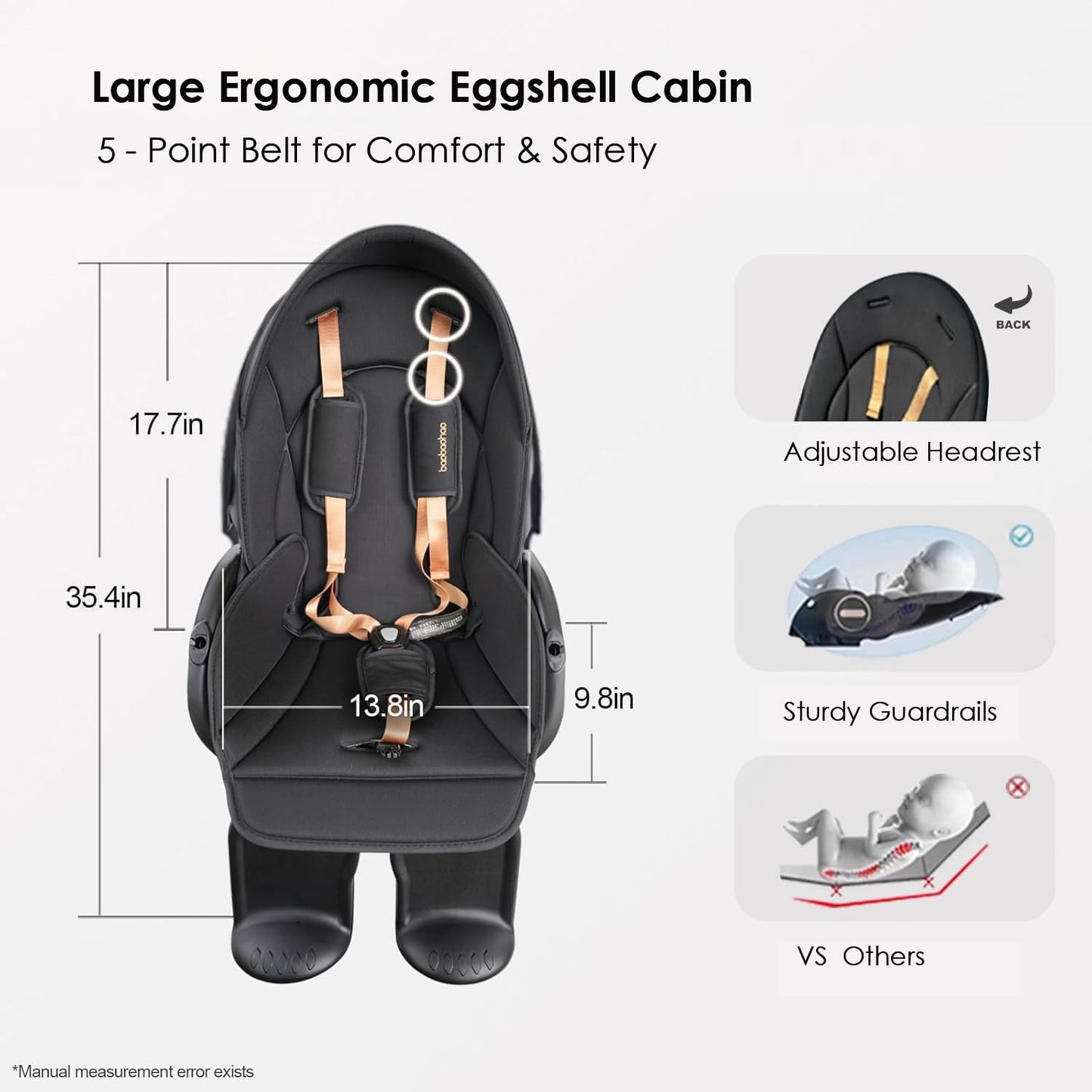 Baby Stroller Lightweight,High Landscape 360°Rotable,Ergonomic,Adjustable Backrest Canopy Peekaboo Window,Foldable,All Terrain Wheels,Storage Basket,Travel Stroller Wagon for Newborn Toddler Black