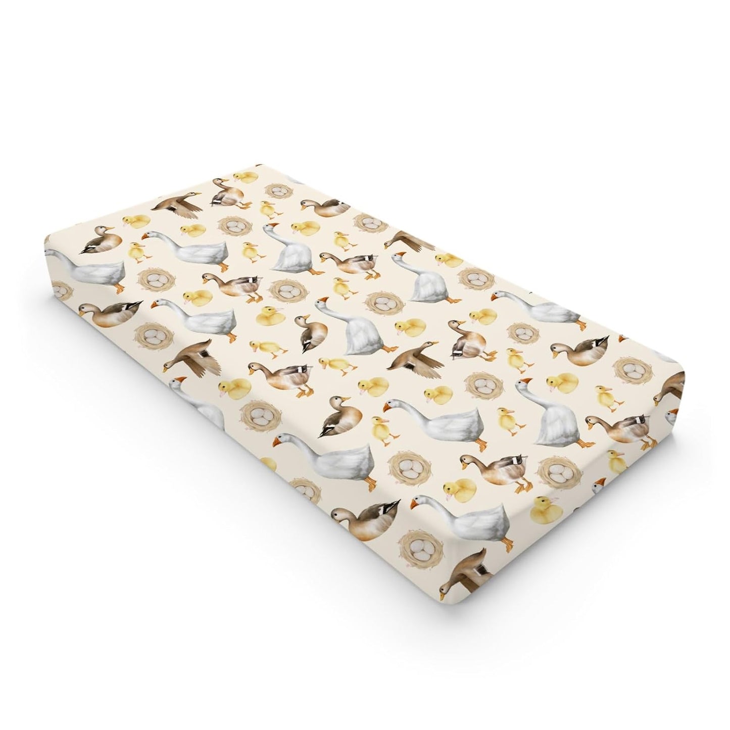 Watercolor Farm Ducks Eggs Baby Changing Pad Covers Wild Ducks Diaper Changing Table Sheets for Boy Girl Farm Animal Life Ultra Soft Breathable Stretchy Fitted Baby Changing Pad Table Mats 32''x16''