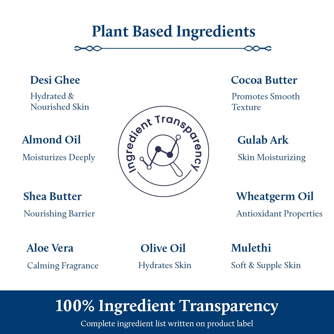 Blue Nectar Baby Lotion with Nourishing Organic Ghee, Body Butters and Ayurvedic Baby Oils Baby skincare | Infant Body lotion | Gentle moisturizer for Kids (12 Herbs, 3.38 Fl Oz)