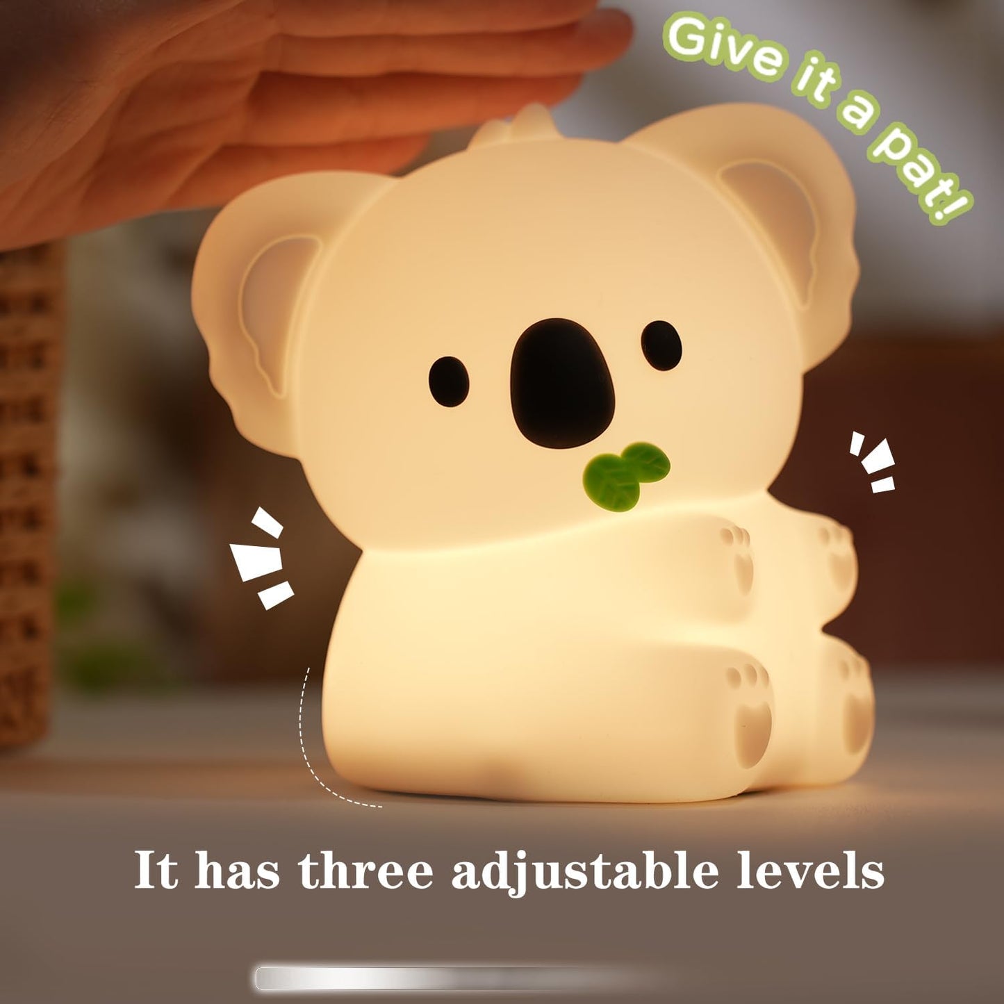 Cute Koala Night Light, LED Squishy Night Lamp, 7 Colors Dimmable Timer Nursery Nightlight for Kids, Rechargeable Touch Lamp, Dorm Decor, Kids Funny Gifts(Koala)