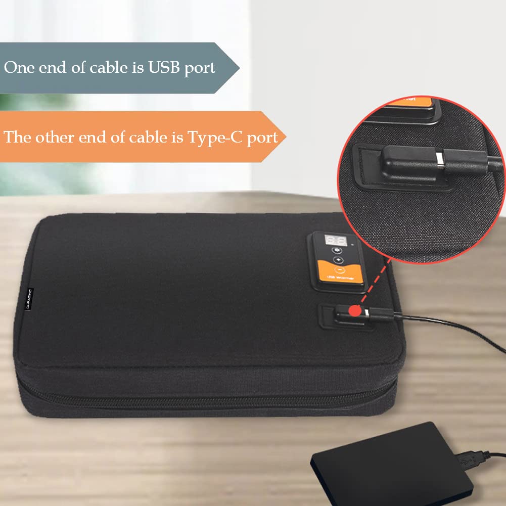 Portable USB Car Wipes Heater Warmer with Digital Display Screen,5V/10W Baby Wipes Thermostat Heating Bag,Heating Temperature Adjustable,Up to 80Pcs Wipes Capacity,for Car/Home/Travel/Camping