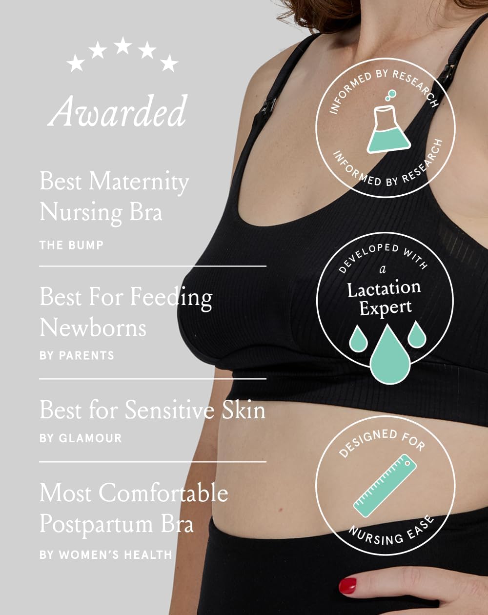 Bodily Everything Bra for Pregnancy, Nursing & Breastfeeding, Soft, Stretchy, Maternity & Sleep Bra with Nursing Access