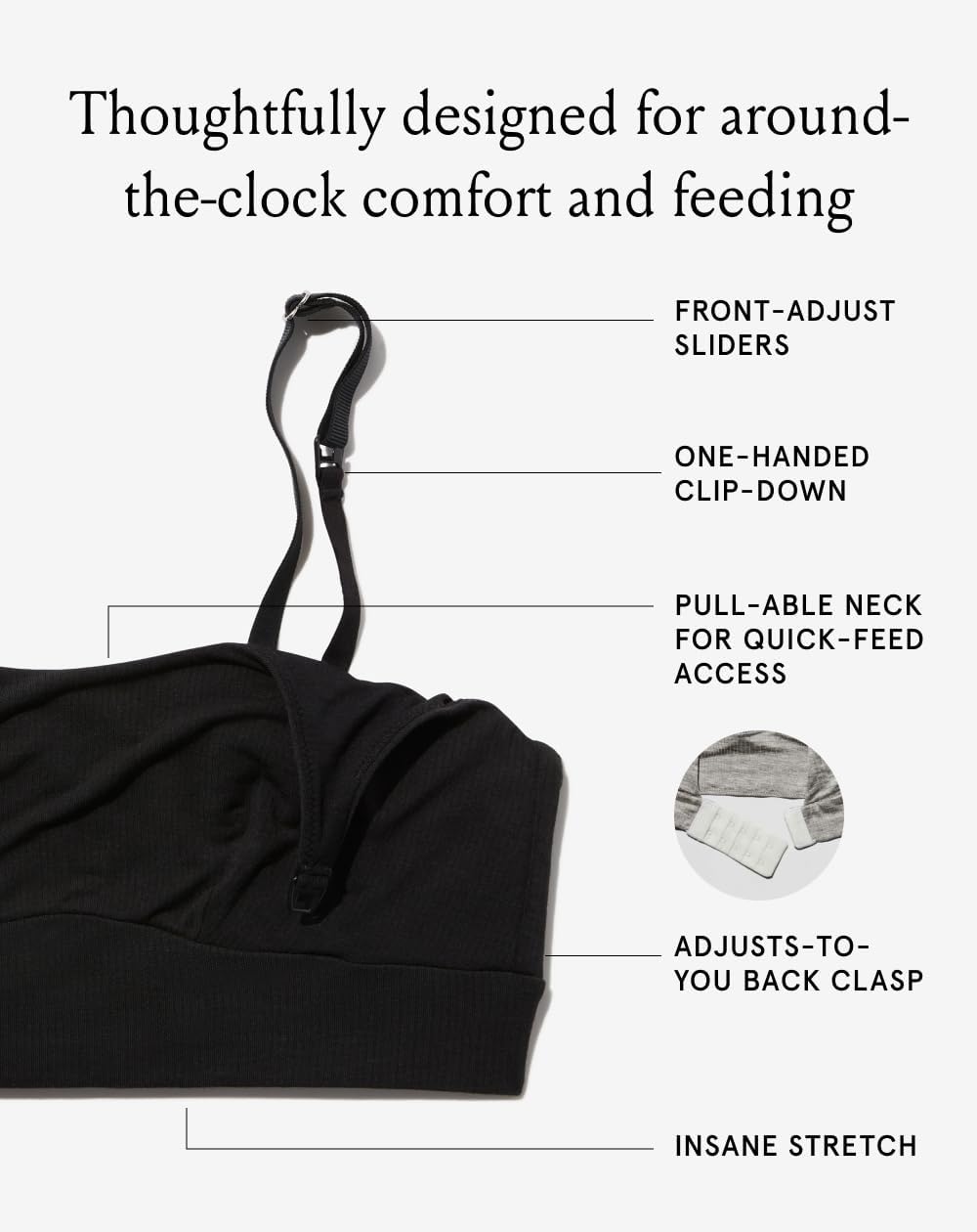 Bodily Everything Bra for Pregnancy, Nursing & Breastfeeding, Soft, Stretchy, Maternity & Sleep Bra with Nursing Access