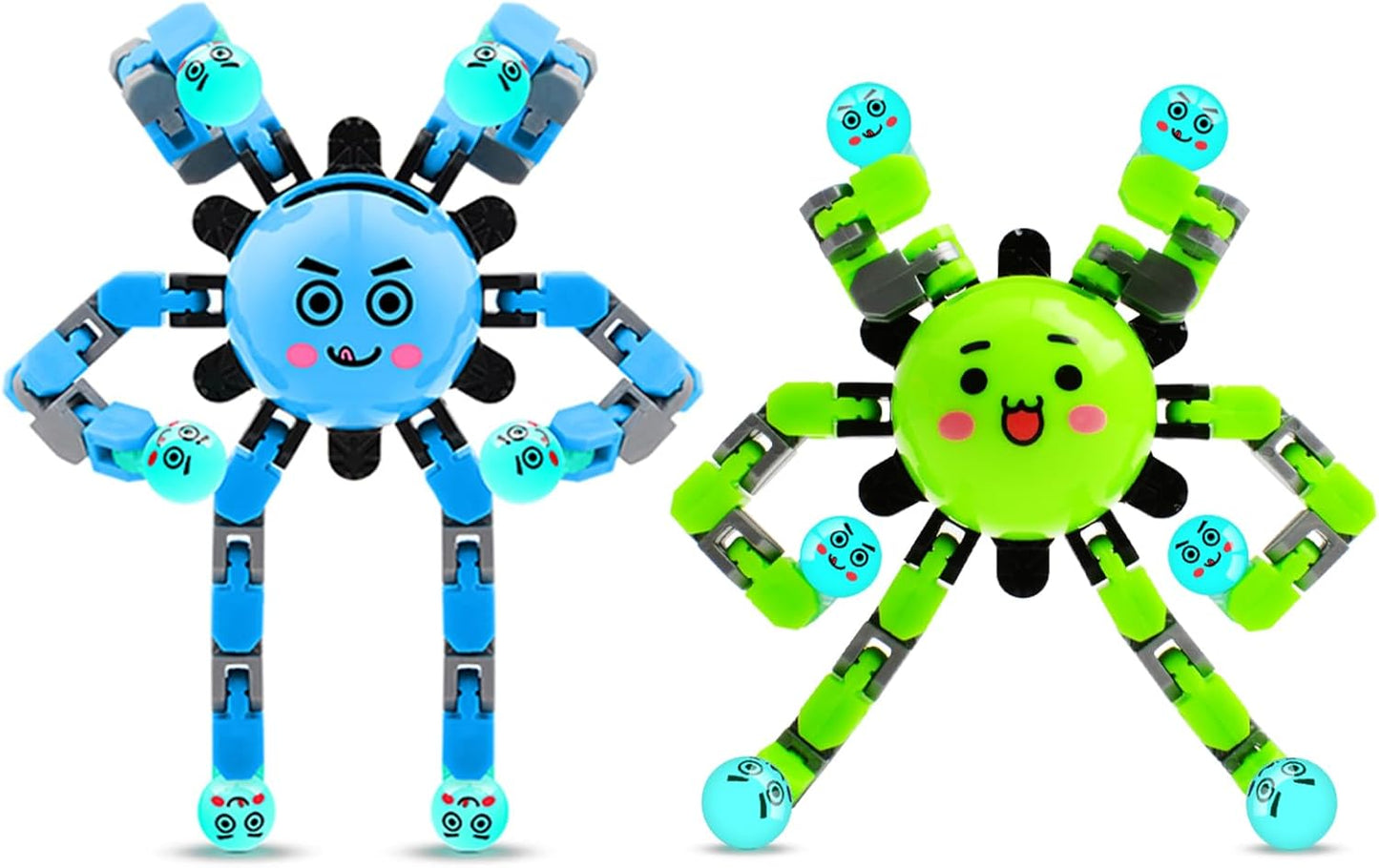 Transformable Fidget Spinner Toys for Kids and Adults,2 PCS Finger Sensory Toy for Boys Girls Autism ADHD Relief,Gifts for Chrismas Birthdays Party Favors for Teens Travel Stocking Stuffers