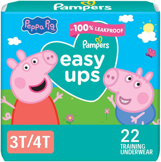 Pampers Training Pants - Easy Ups Girls & Boys - Size 3T-4T, 22 Count, Peppa Pig Underwear (Packaging May Vary)
