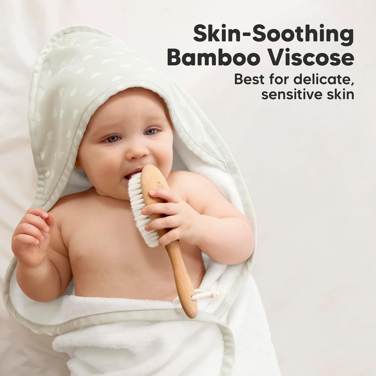 KeaBabies Hooded Baby Towel for Newborn - Viscose Derived from Bamboo Large Baby Bath Towels with Hood for Boys, Girls, Toddler, Extra Absorbent & Soft Newborn Bath Essentials (Rainbow, Regular)