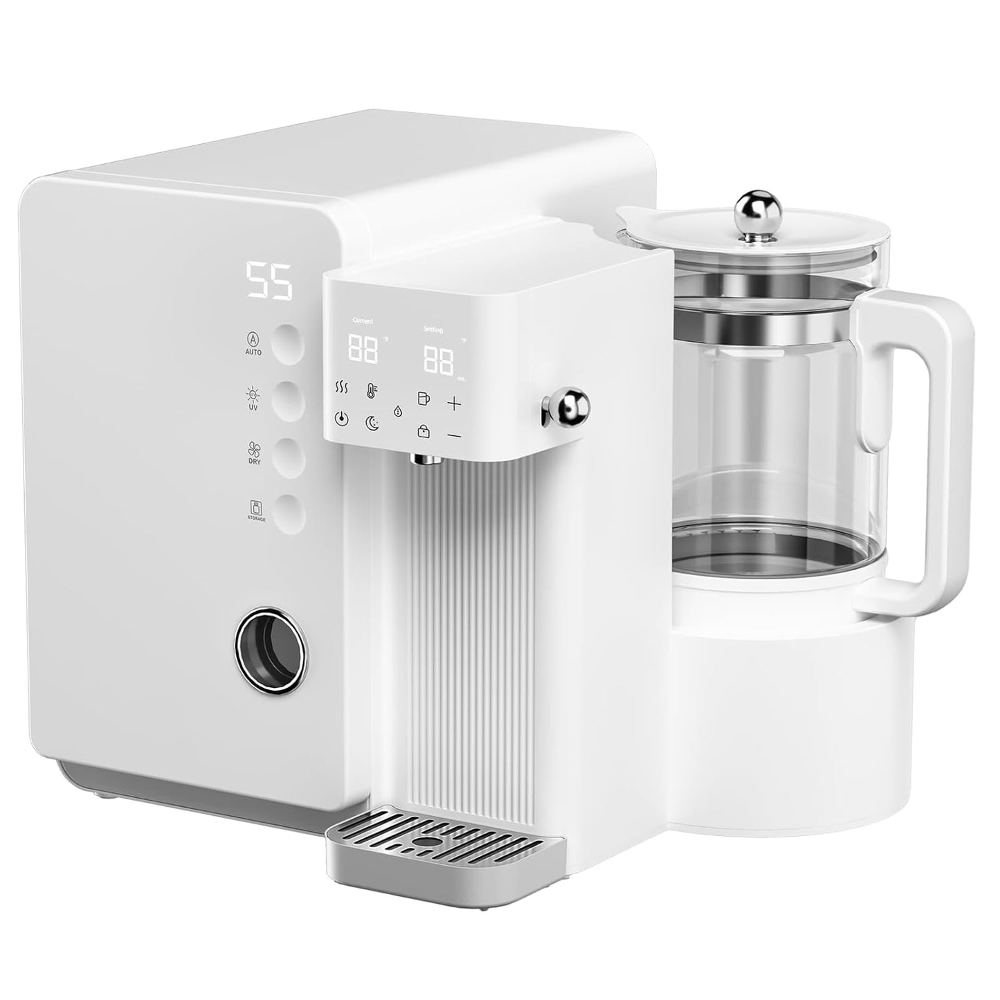 UV Sanitizer and Dryer 6-in- 1 Sanitizing Machine for Baby Bottles ，1.5L Formula Maker with Night Light 4 Temperature Control 24H Keep Warm 72H Storage